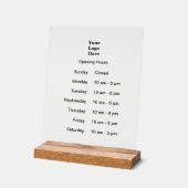 Horaires d'ouverture Heures d'ouverture et Logo (Angle)