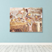 Horatius Cocles op de Subliciaanse brug Canvas Afdruk (Insitu (Houten vloer))