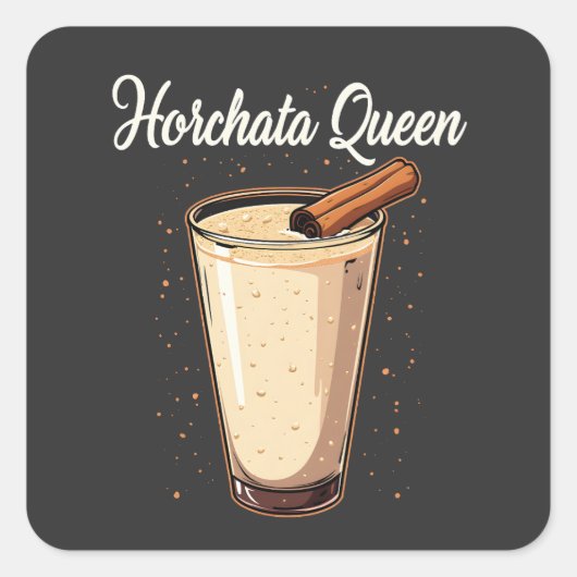 Horchata Queen Mexicaanse Drink Vierkante Sticker (Voorkant)
