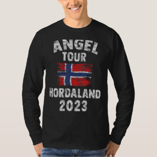 Hordaland 2023 Angel Tour to Noorwegen met vlag T-shirt