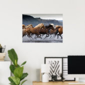 Horde chevaux, Papier poster (mat) (Bureau à domicile)