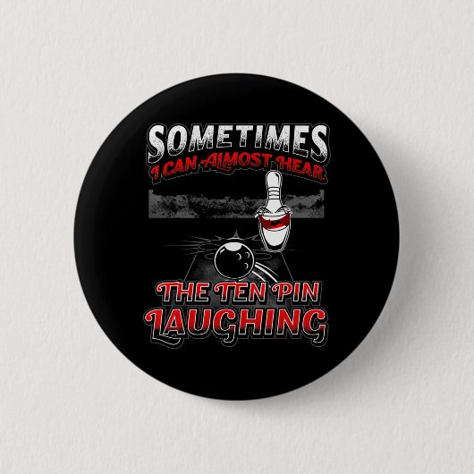 Horen 10-pins lachen Fun Bowling Ronde Button 5,7 Cm (Voorkant)