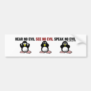 Horen Geen boze pinguïns bumpersticker