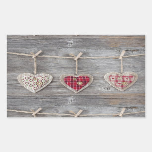 Horen over een Wooden Table Rechthoekige Sticker