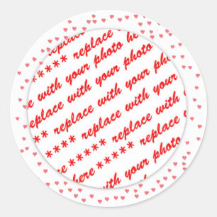 Horen rond uw fotosjabloon ronde sticker