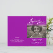 Horen voor altijd begrafenisprogramma paars (Staand voorkant)