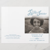 Horen voor altijd begrafenisprogramma witte blauwe (Voorkant)