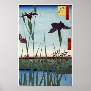 Horikiri Iris Tuin 1857 Japanse houtsnede Poster