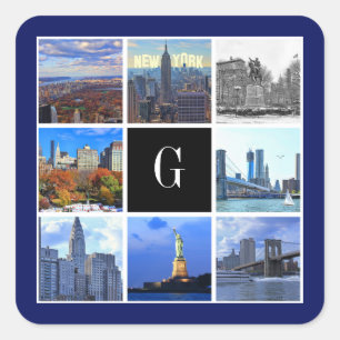 Horizon 8 van de Stad van New York de Collage van Vierkante Sticker