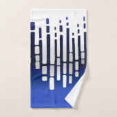 horizon Abstrait, bleu marine, blanc, gris clair (Serviette à main)