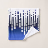 horizon Abstrait, bleu marine, blanc, gris clair (Gant de toilette)