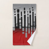 horizon Abstrait, rouge, gris clair, noir (Serviette à main)