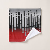 horizon Abstrait, rouge, gris clair, noir (Gant de toilette)