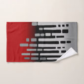 horizon Abstrait, rouge, gris clair, noir (Serviette à main)