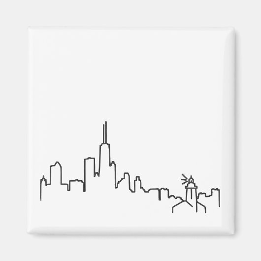 Horizon de Chicago avec le petit aimant de phare - (Devant)