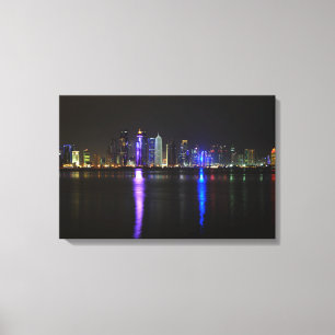 Horizon de Doha, Qatar à la copie de toile de nuit