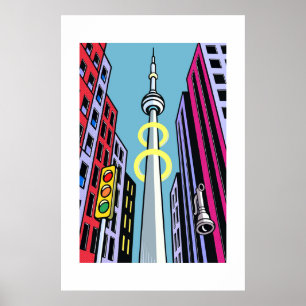 Horizon de la ville pop – Affiche de tour urbaine