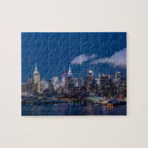 Horizon de New York au puzzle de nuit