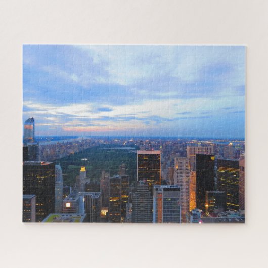 Horizon de New York City au puzzle de coucher du (Horizontal)
