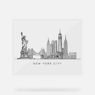 Horizon de New York minimaliste en ligne art