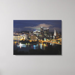 Horizon de Pittsburgh à la toile de crépuscule