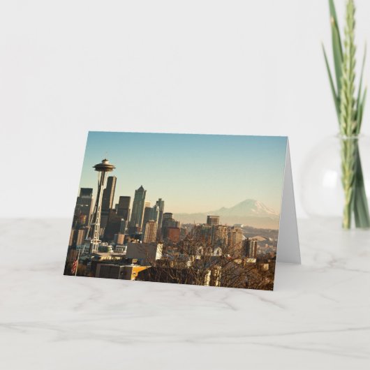 Horizon de van de binnenstad van Seattle en Kaart (Voorkant)
