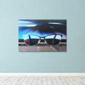 Horizon door bril canvas afdruk (Insitu (Houten vloer))