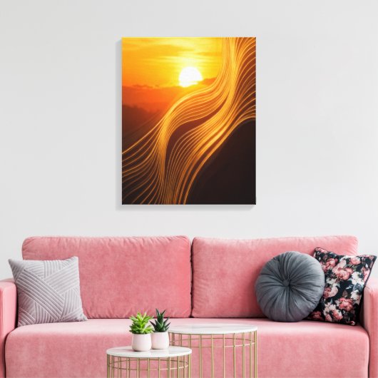 Horizon Doré — Toile de Fond Abstraite (Insitu(Salon))