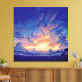 Horizon Glow - Illustration Style Atmospheric Art Canvas Afdruk (Insitu (Woonkamer))