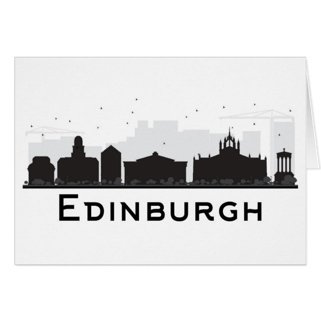 Horizon noir et blanc d'Edimbourg Ecosse | (Devant horizontal)