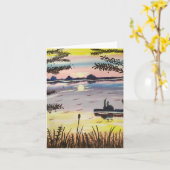 Horizon Soleil, avec texte, carte 4 pouces x 5,6 p (Fleur jaune)