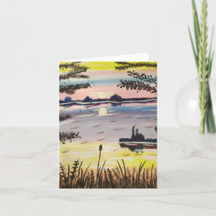 Horizon Soleil, avec texte, carte 4 pouces x 5,6 p