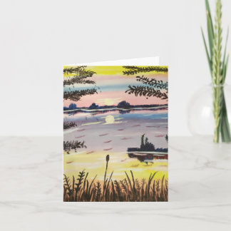 Horizon Soleil, avec texte, carte 4 pouces x 5,6 p