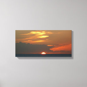 Horizon Sunset Colorful Seascape Fotografie Canvas Afdruk
