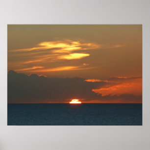 Horizon Sunset Colorful Seascape Fotografie Poster