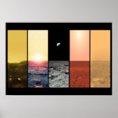 Horizon uitzicht of venus Earth moon mars titan Poster (Voorkant)