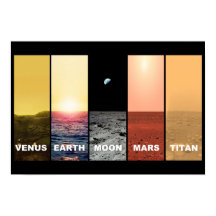 Horizon uitzicht of venus Earth moon mars titan