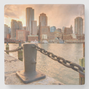 Horizon van Financieel District van Boston Stenen Onderzetter