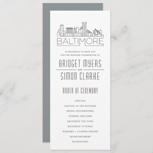 Horizons de Baltimore stylisés | Programme de mari (Devant / Derrière)