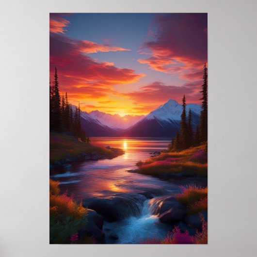 Horizon's Embrace, River's Journey Poster (Voorkant)