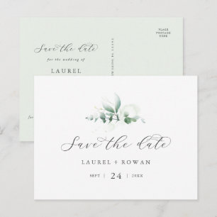 Horizontaal Elegant groen opslaan Briefkaart Datum