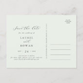 Horizontaal Elegant groen opslaan Briefkaart Datum (Achterkant)