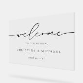 Horizontaal elegant script welkome bruiloft acryl bord (Hoek)