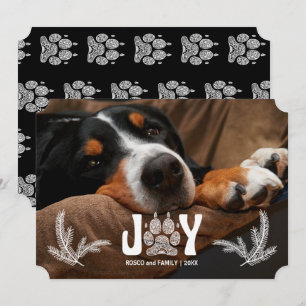 Horizontaal foto van dog peul en ringpenknep feestdagenkaart