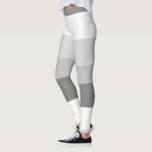 Horizontaal gestreept patroon grijs en wit leggings (Links)
