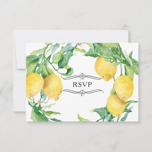 Horizontaal gestreepte citroen bloem citrus blad R Kaart (Voorkant)