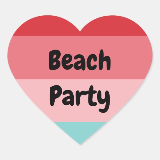 Horizontaal koelen Striped Hart Sticker (Voorkant)