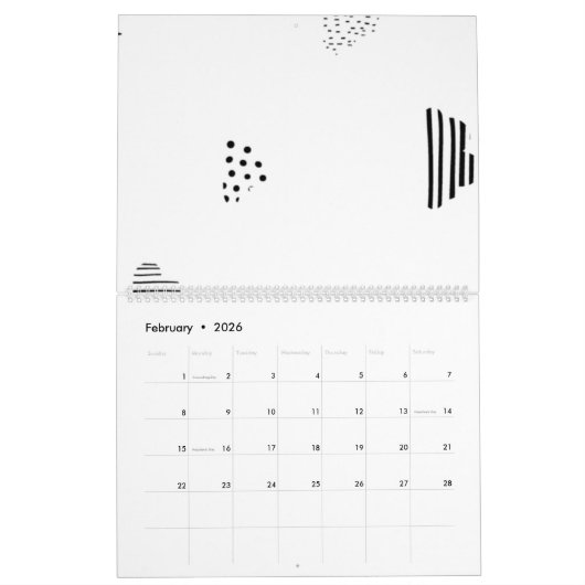 Horizontaal, middelgrijs kalender (Feb 2026)