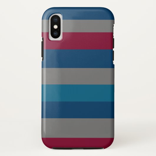 Horizontaal modern Bordeaux lijnen patroon Case-Mate iPhone Case (Achterkant)