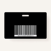 Horizontaal Visitor Pass Black and White Design Badge (Achterkant)